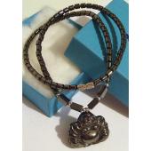 Hematite Buddha Pendant Chain Choker Fashion Necklace